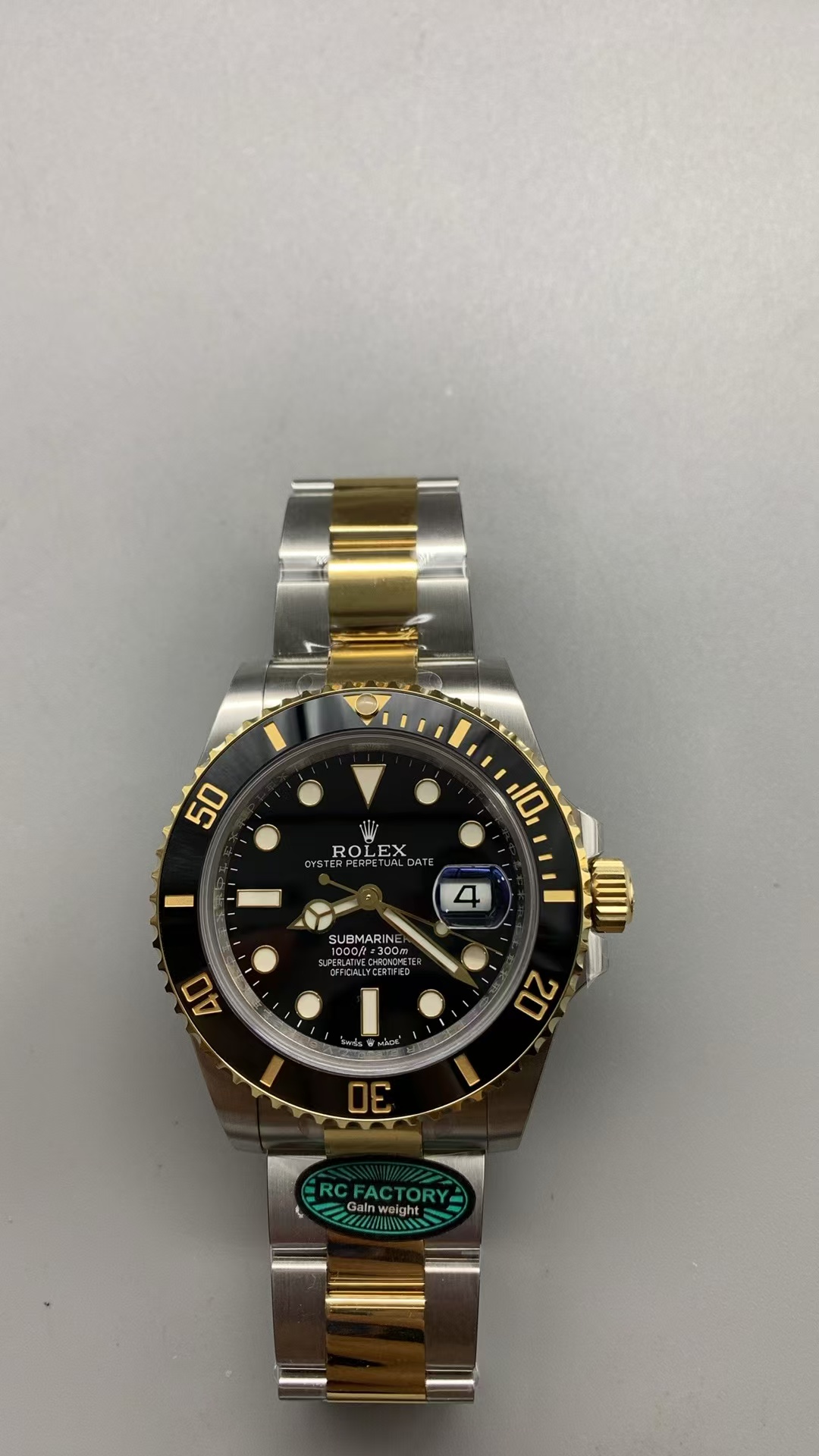 (image for) RCF Rolex Submariner 41mm 126613LN Gain Weight Two Tone Black Dial Super Clone 3235 Movement