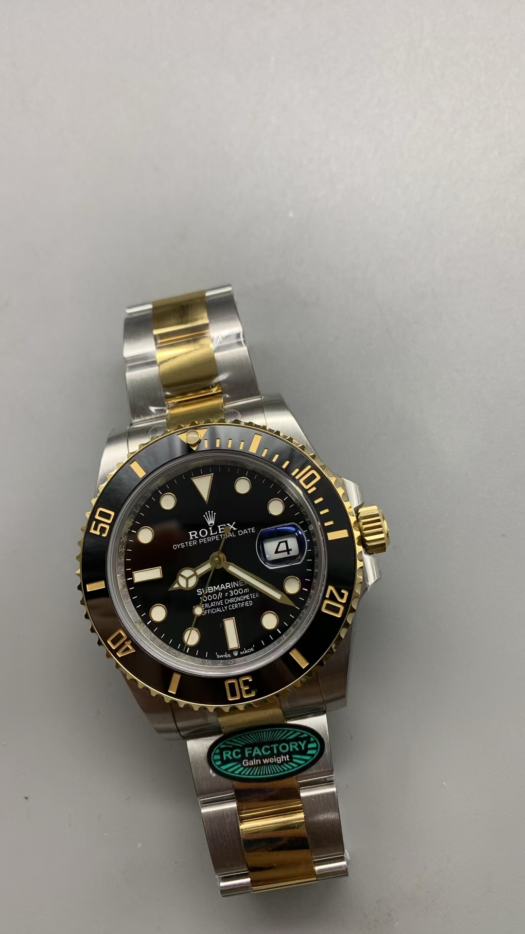 (image for) RCF Rolex Submariner 41mm 126613LN Gain Weight Two Tone Black Dial Super Clone 3235 Movement