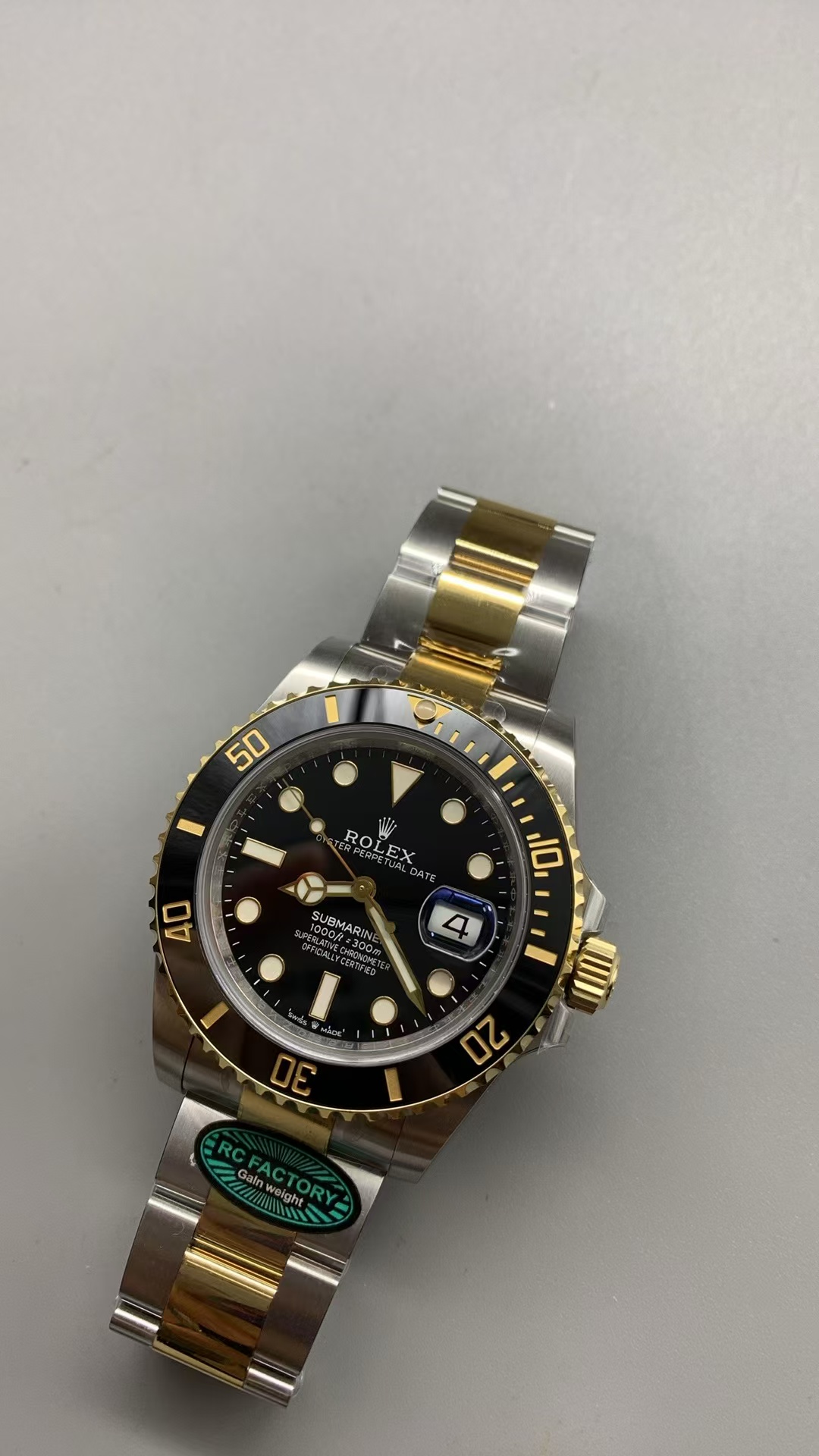 (image for) RCF Rolex Submariner 41mm 126613LN Gain Weight Two Tone Black Dial Super Clone 3235 Movement