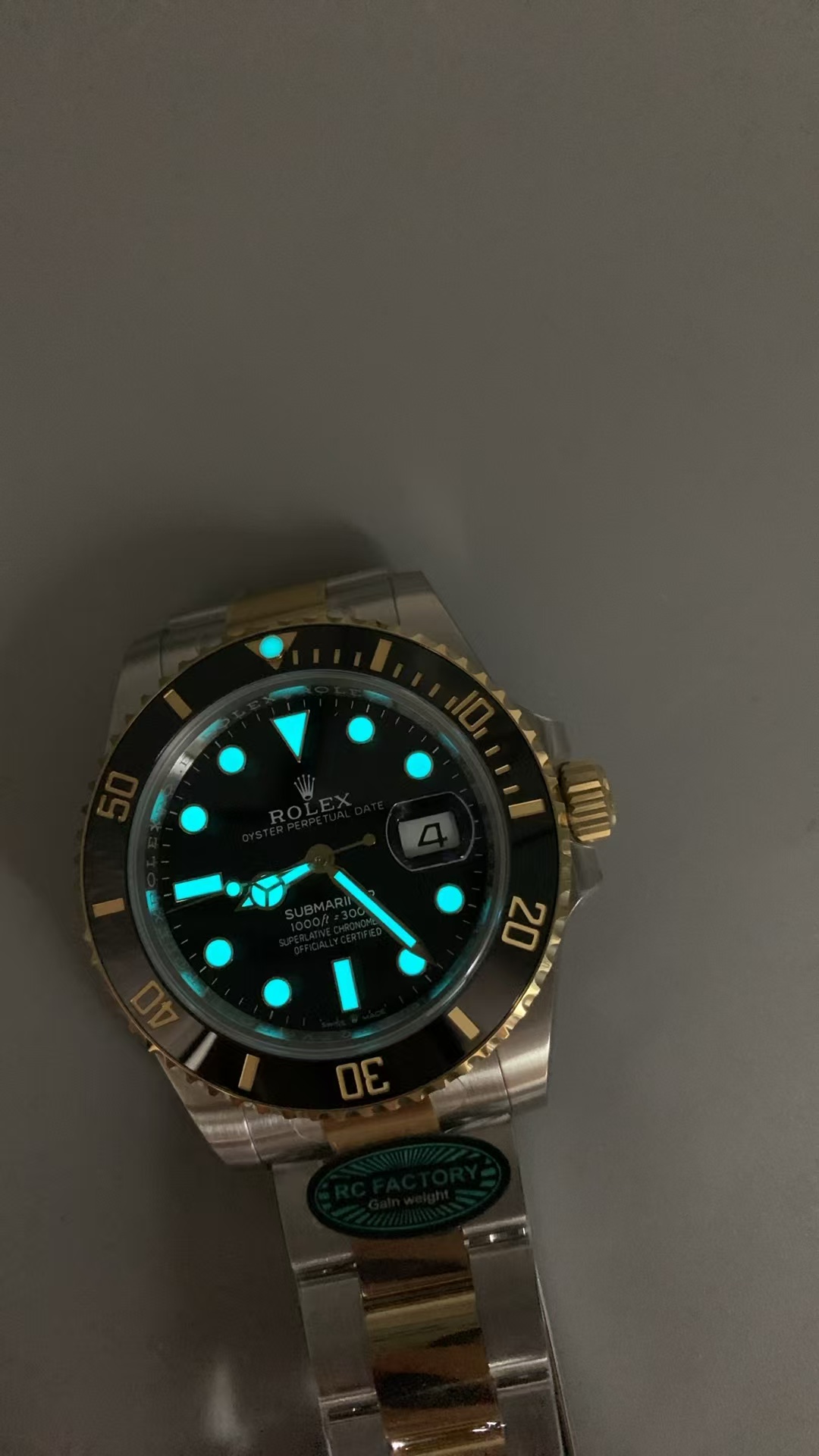 (image for) RCF Rolex Submariner 41mm 126613LN Gain Weight Two Tone Black Dial Super Clone 3235 Movement