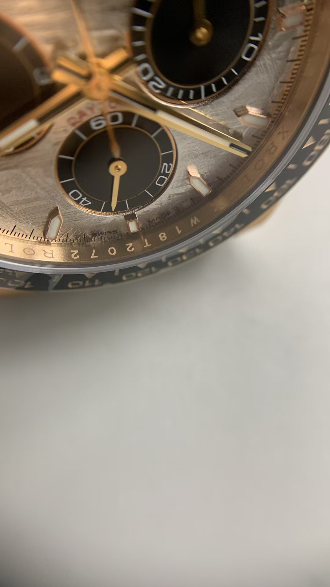 (image for) Rolex Daytona Rose Gold Case SW Meteorite Dial Rubber Band Super Clone 4131 Movement