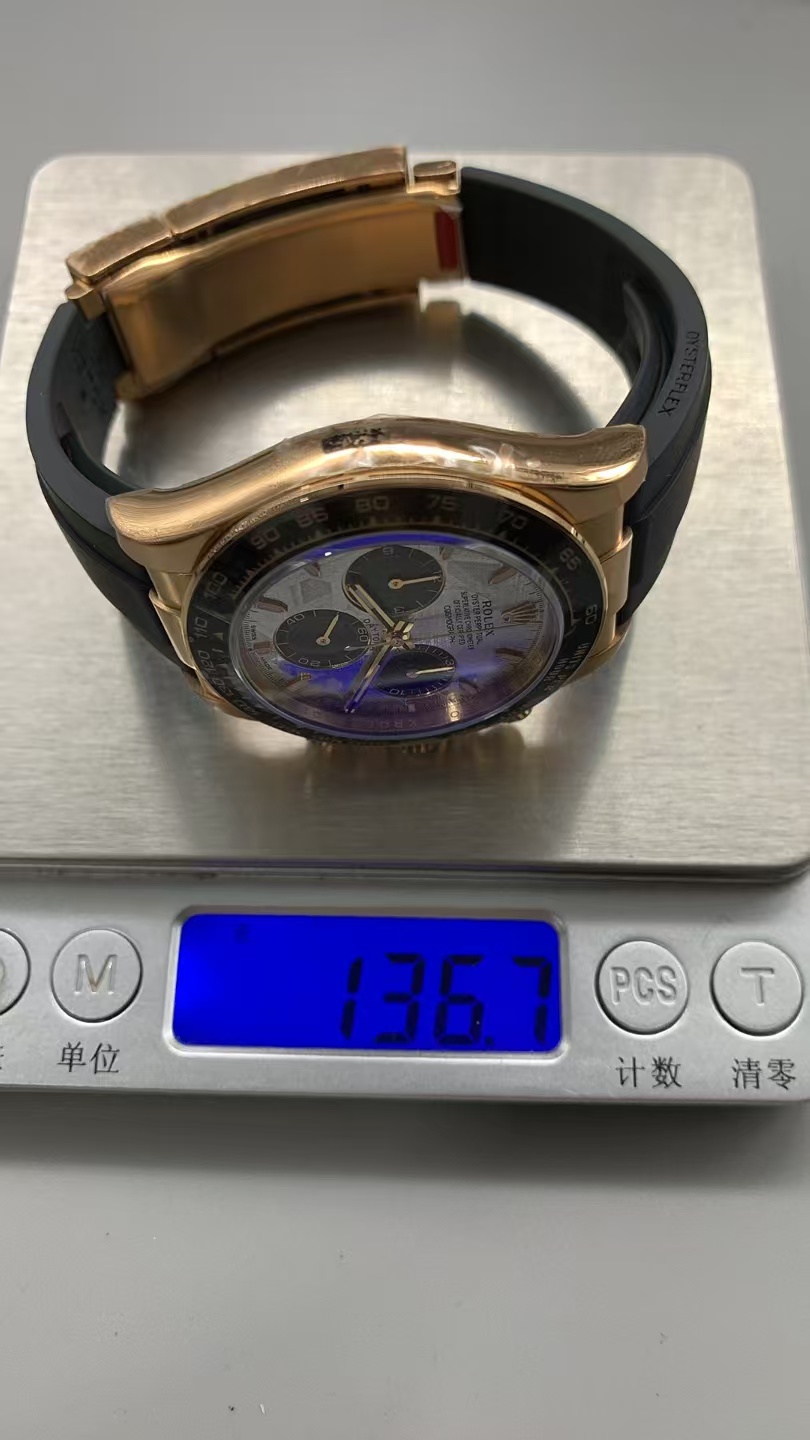 (image for) Rolex Daytona Rose Gold Case SW Meteorite Dial Rubber Band Super Clone 4131 Movement