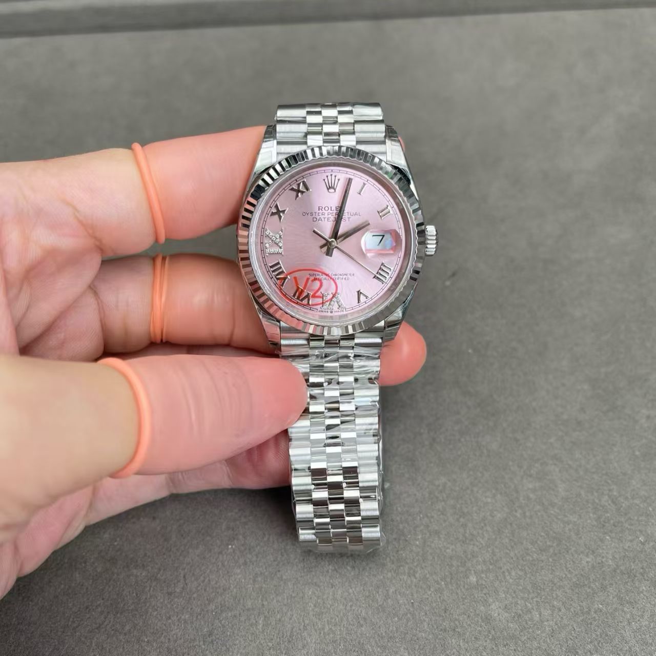 (image for) VSF Rolex Datejust 36mm Pink Dial Rome Markers Super Clone 3235 Movement