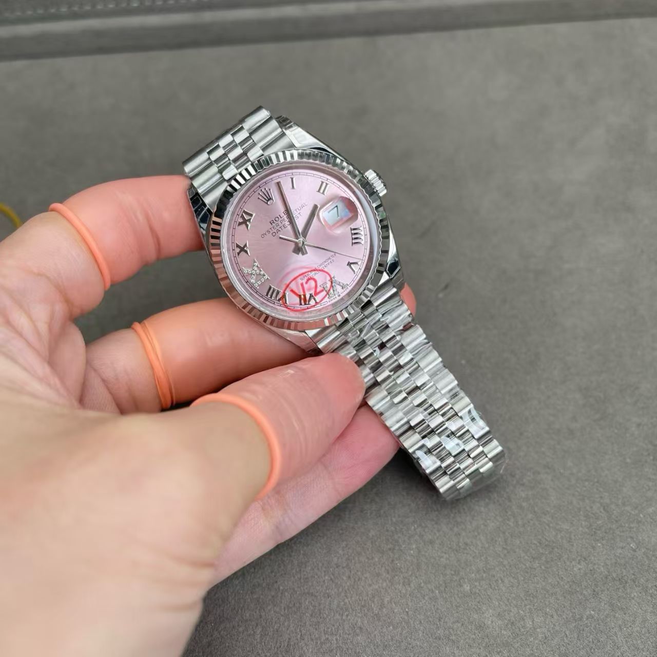 (image for) VSF Rolex Datejust 36mm Pink Dial Rome Markers Super Clone 3235 Movement