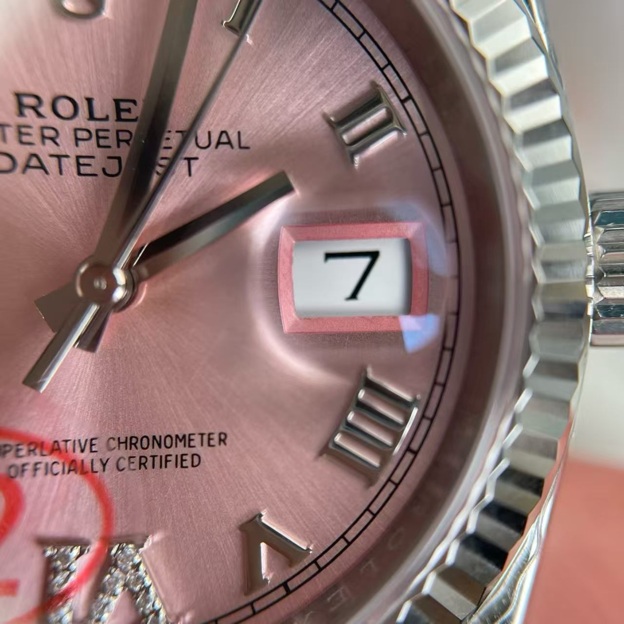 (image for) VSF Rolex Datejust 36mm Pink Dial Rome Markers Super Clone 3235 Movement