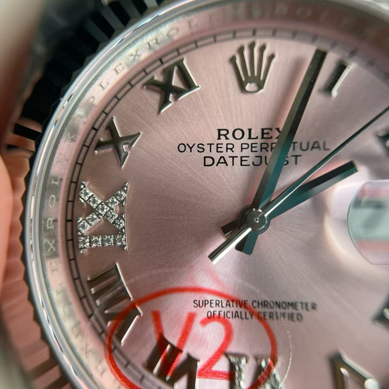 (image for) VSF Rolex Datejust 36mm Pink Dial Rome Markers Super Clone 3235 Movement