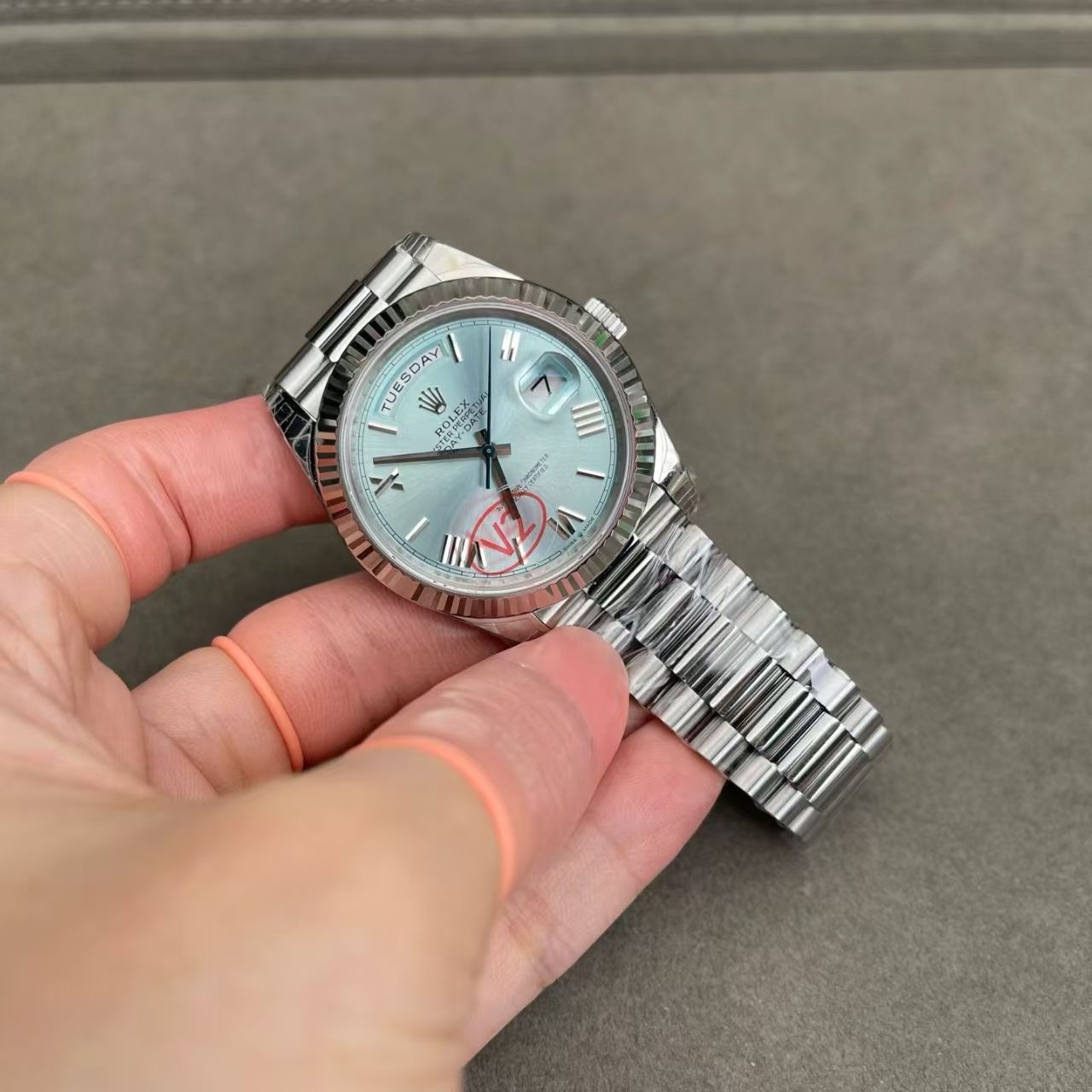 (image for) RCF Rolex Day-Date Gain Weight White Gold Case Ice Blue Dial Super Clone 3255 Movement