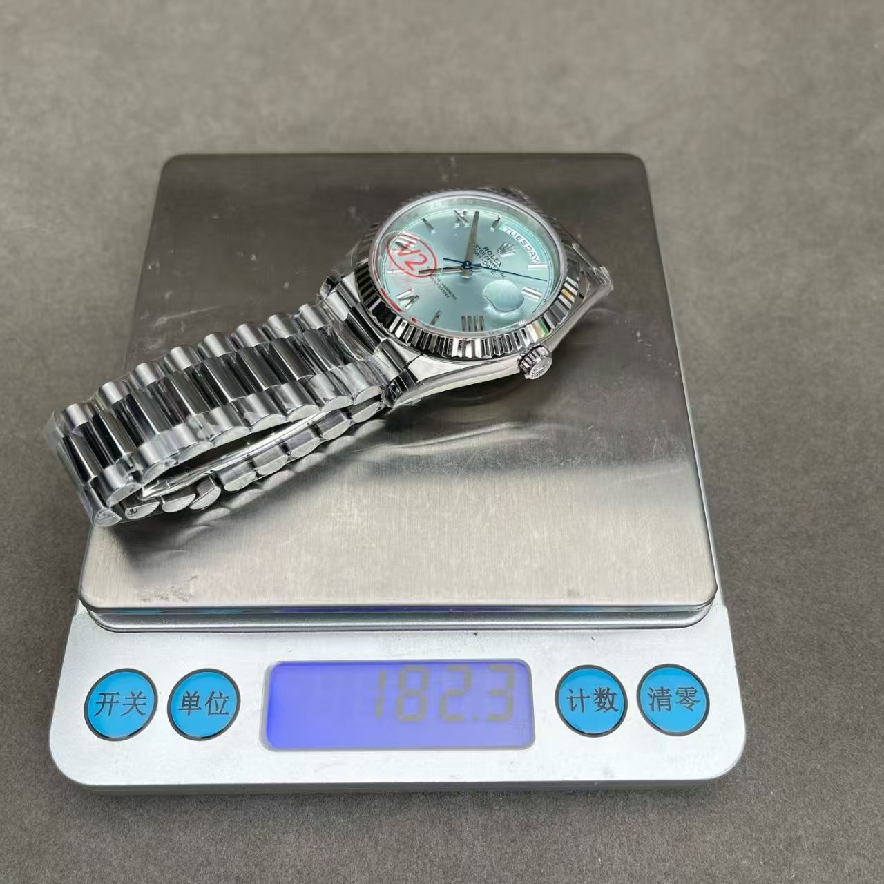 (image for) RCF Rolex Day-Date Gain Weight White Gold Case Ice Blue Dial Super Clone 3255 Movement