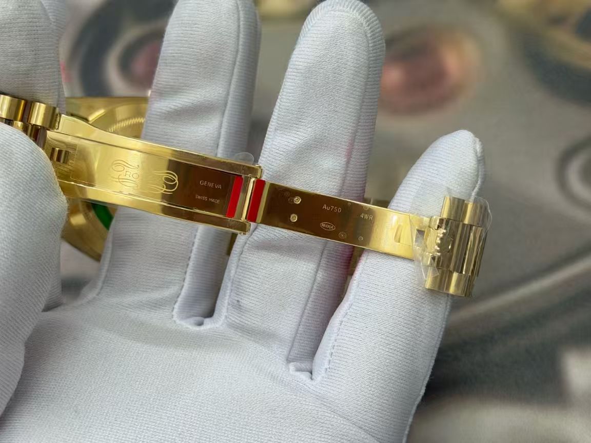 (image for) VSF Rolex Day-Date Yellow Gold Case Black Dial Baguette-cut Diamond Markers Super Clone 3255 Movement