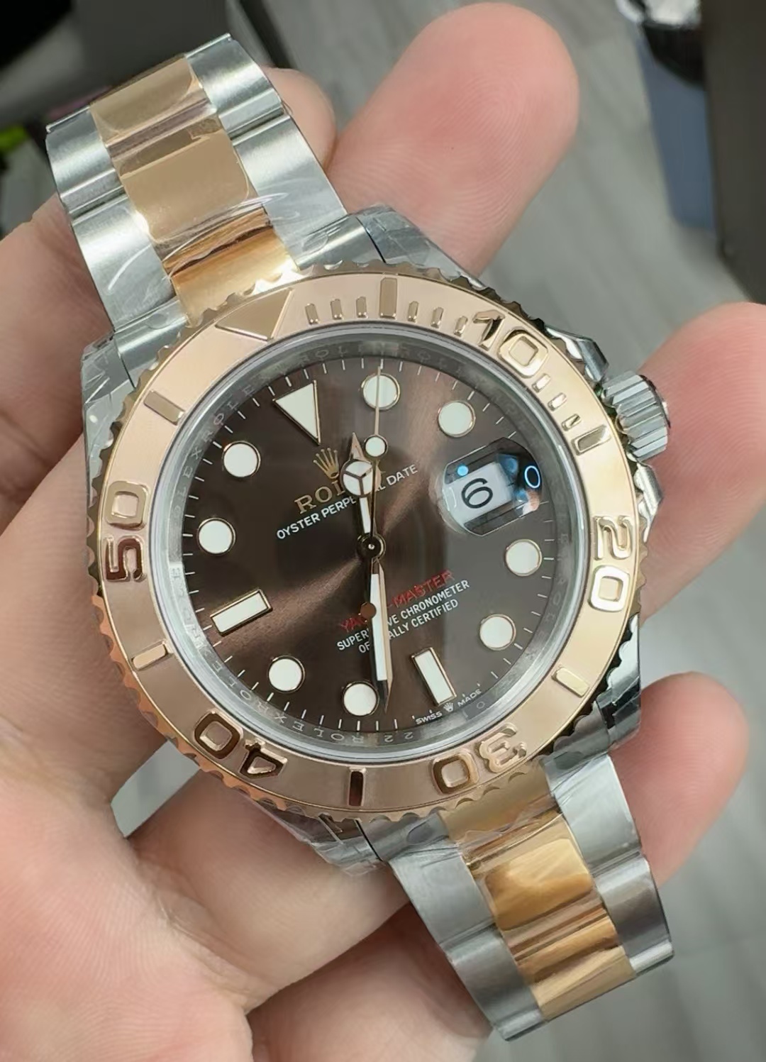 (image for) VSF Rolex YachtMaster 126621-0001 Rose Gold Case Chocolate Dial Super Clone 3235 Movement