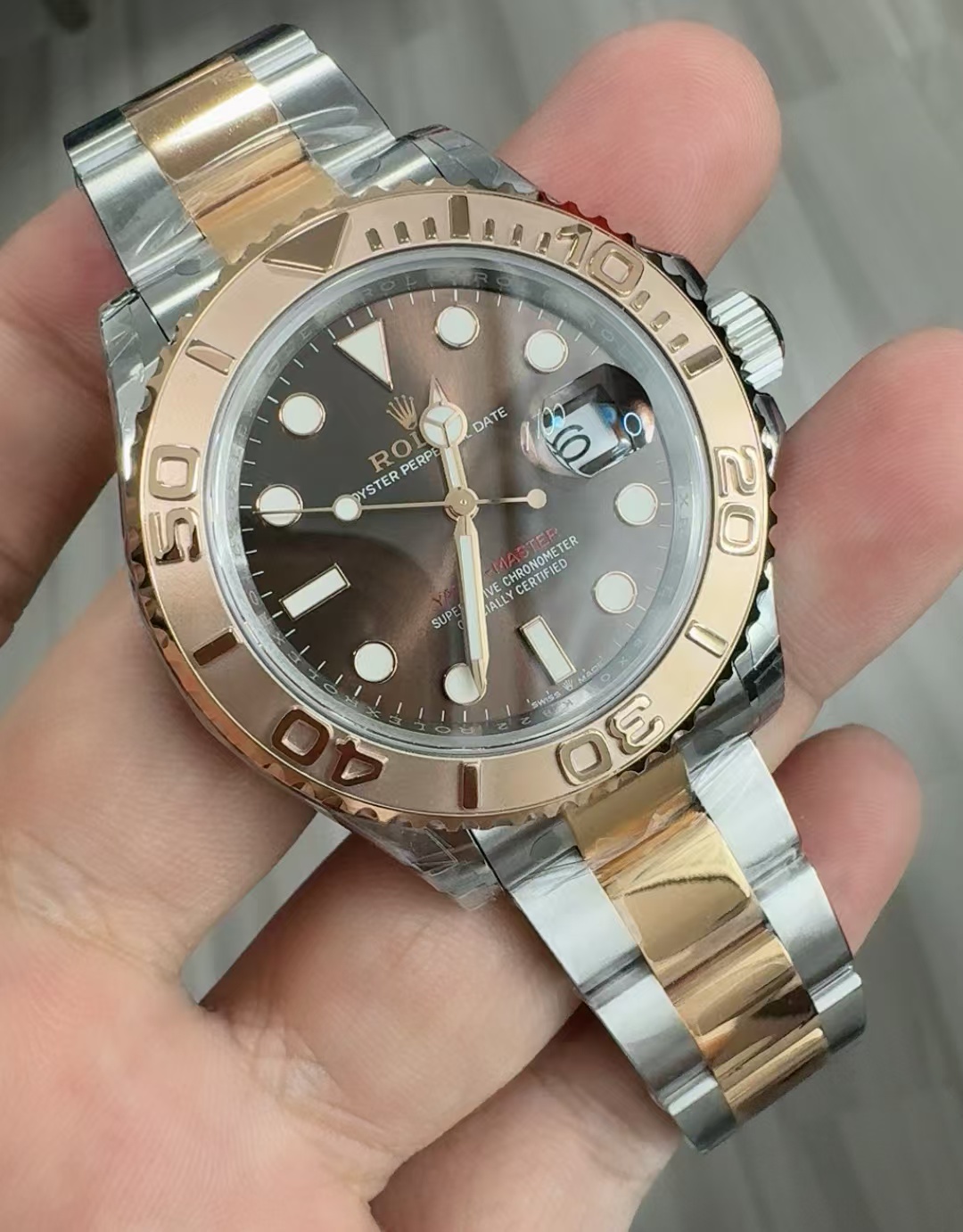 (image for) VSF Rolex YachtMaster 126621-0001 Rose Gold Case Chocolate Dial Super Clone 3235 Movement
