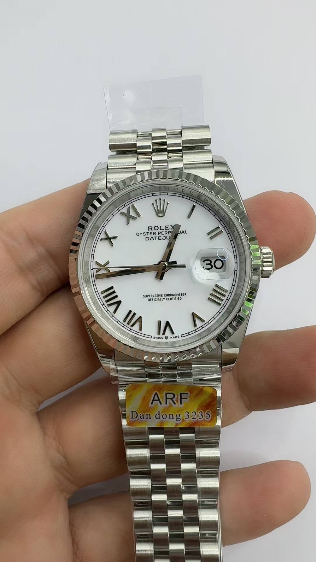 (image for) ARF Rolex Datejust 36mm White Dial Rome Markers with Super Clone 3235 Movement