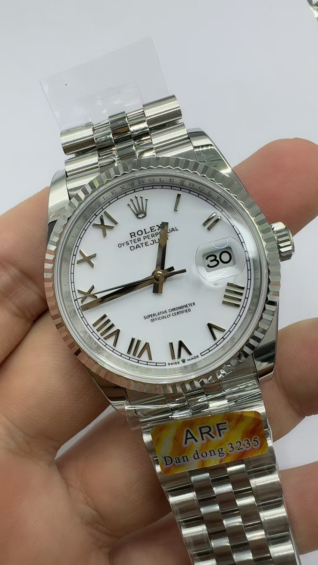 (image for) ARF Rolex Datejust 36mm White Dial Rome Markers with Super Clone 3235 Movement