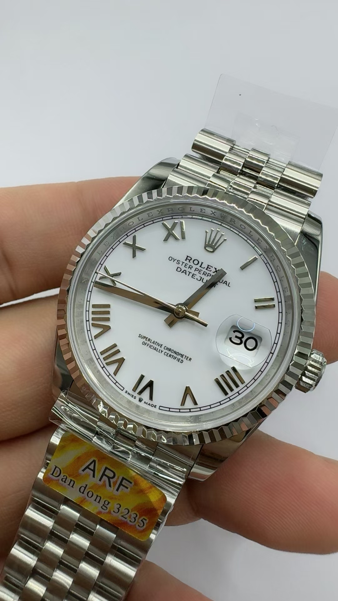 (image for) ARF Rolex Datejust 36mm White Dial Rome Markers with Super Clone 3235 Movement