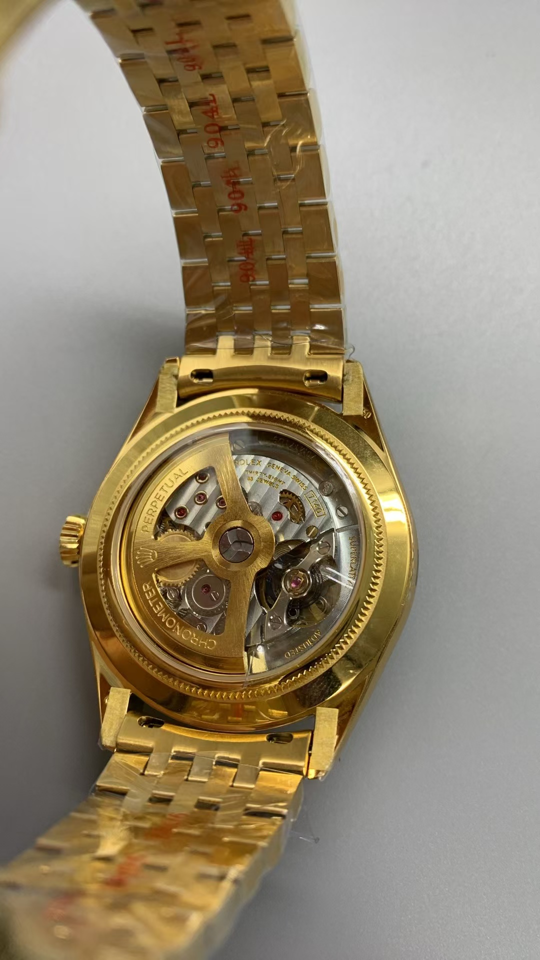 (image for) PPM Factory Rolex Perpetual 1908 Yellow Gold Case White Dial Asian Clone 2813 Movement