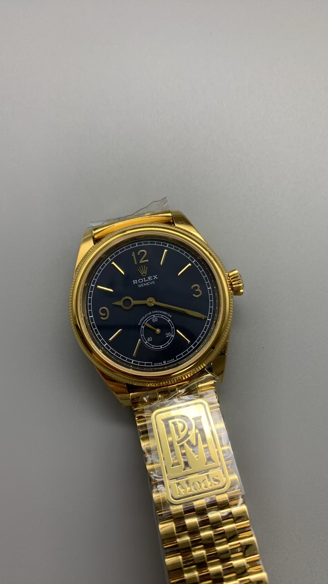 (image for) PPM Factory Rolex Perpetual 1908 52508 Yellow Gold Case Black Dial Asian Clone 7140 Movement