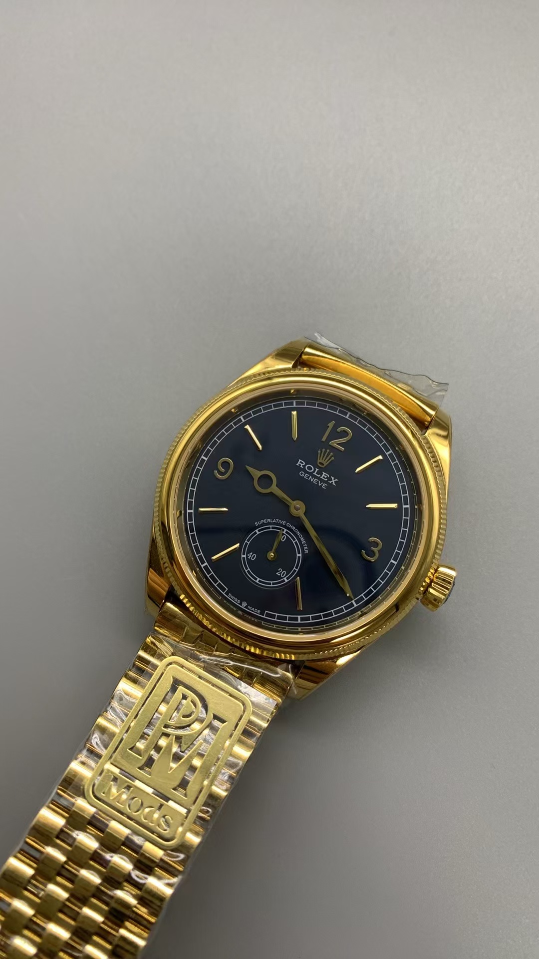 (image for) PPM Factory Rolex Perpetual 1908 52508 Yellow Gold Case Black Dial Asian Clone 7140 Movement