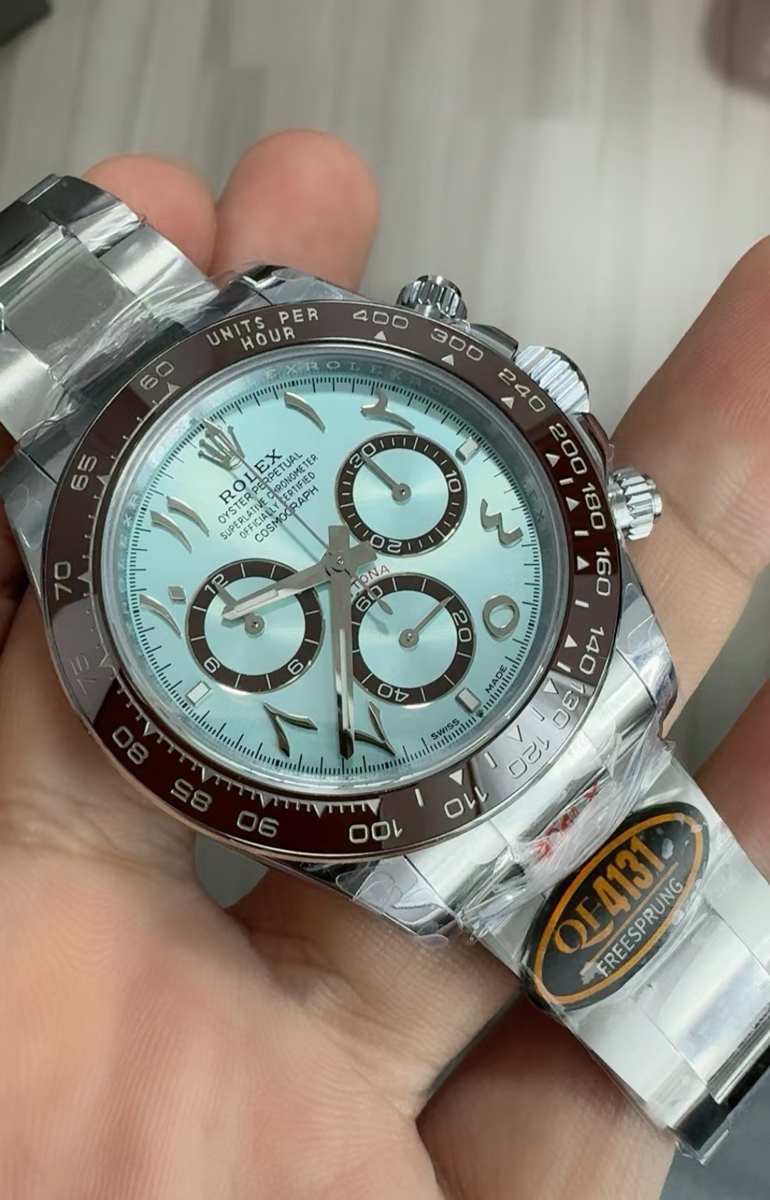 (image for) QF Rolex Daytona 126506 Arabic Ice Blue Dial Free-Sprung 4131 Movement