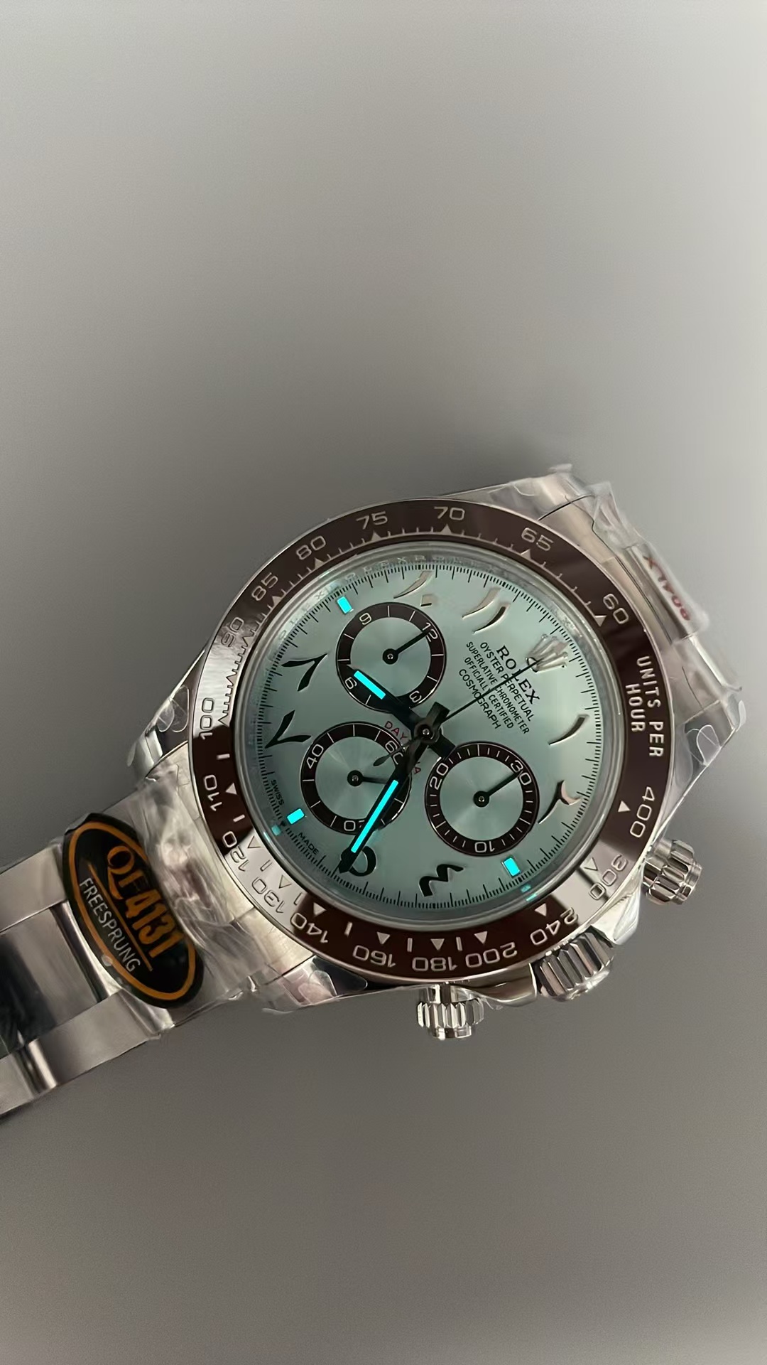 (image for) QF Rolex Daytona 126506 Arabic Ice Blue Dial Free-Sprung 4131 Movement