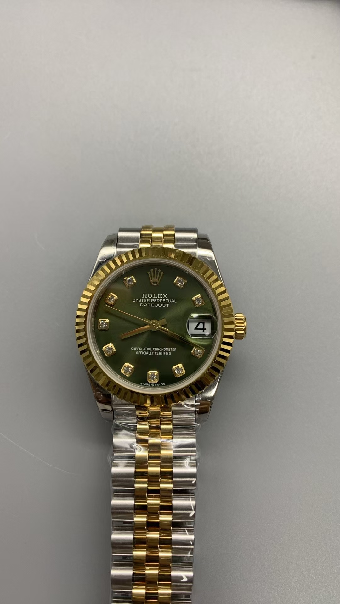 (image for) GMF Rolex Datejust 31mm Two Tone Green Dial Diamond Hour Markers