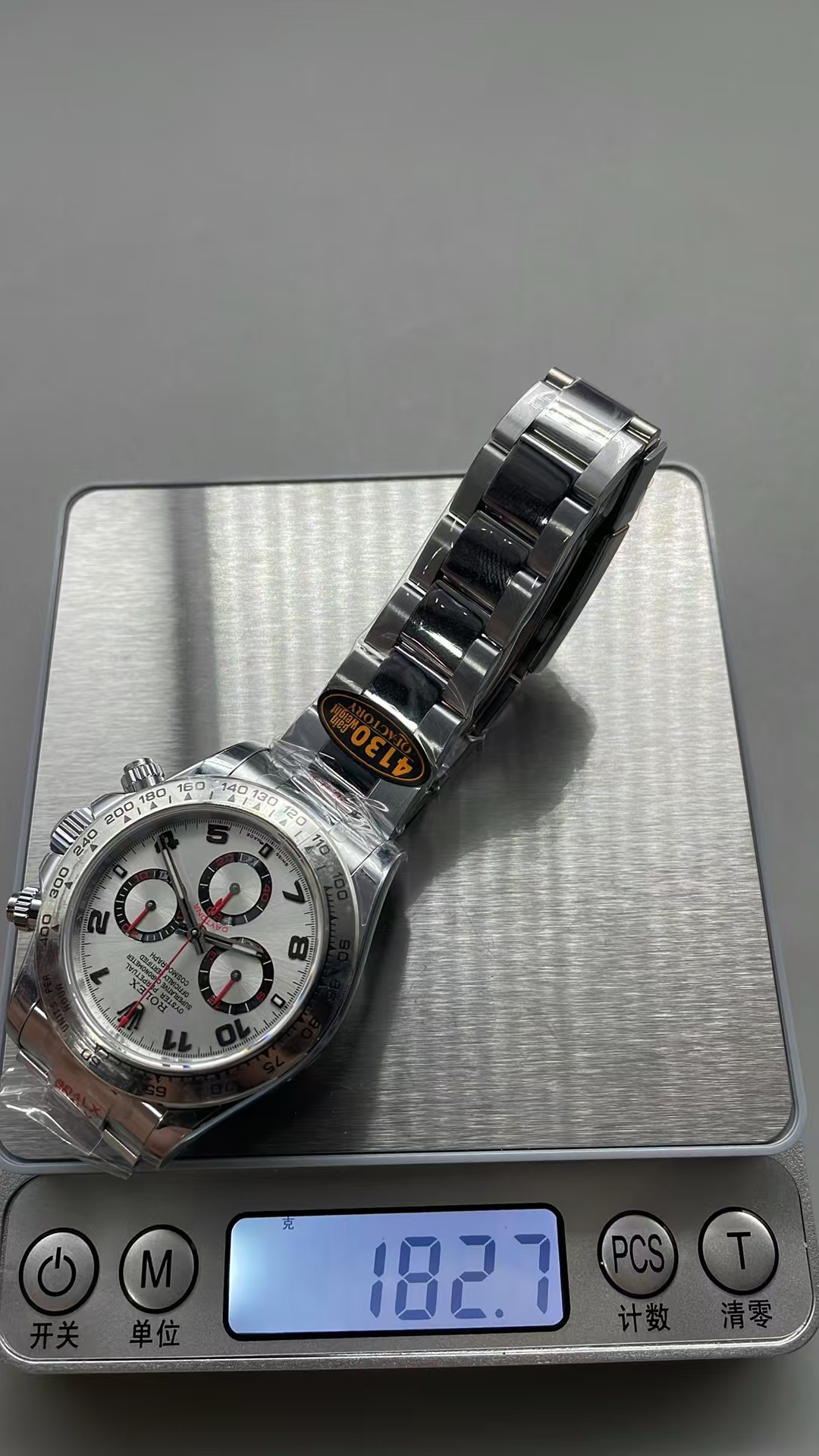 (image for) QF Rolex Daytona Gain Weight Grey Dial Red Hands Super Clone 4130 Movement
