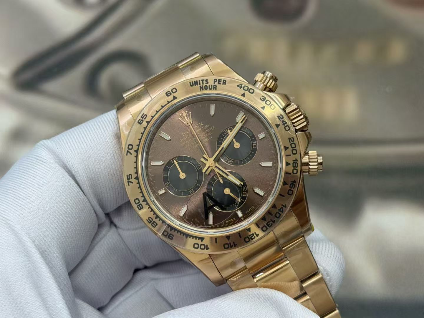 (image for) VSF Rolex Daytona Gain Weight Yellow Gold Case Chocolate Dial Super Clone 4131 Movement