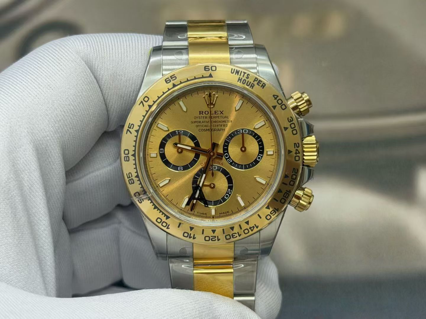(image for) VSF Rolex Daytona Gain Weight Two Tone Case Golden Dial Super Clone 4131 Movement