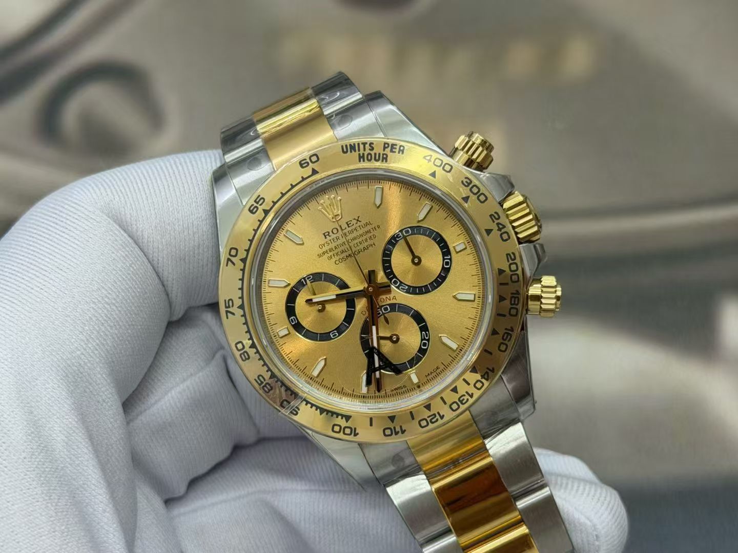 (image for) VSF Rolex Daytona Gain Weight Two Tone Case Golden Dial Super Clone 4131 Movement
