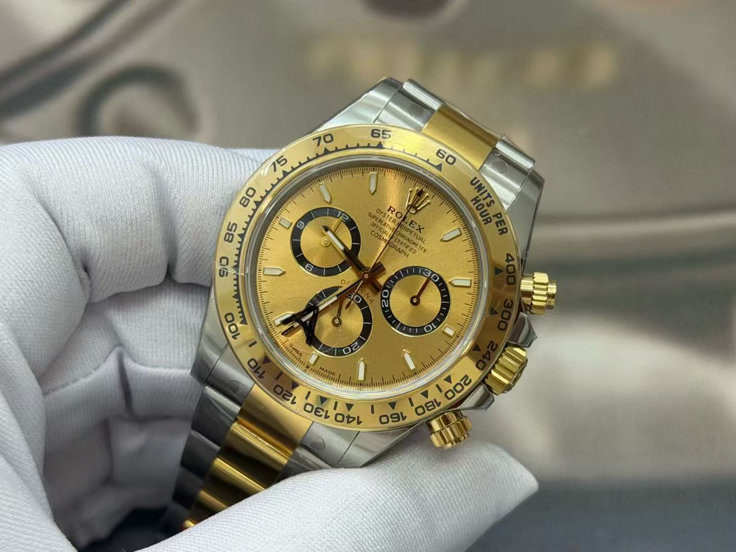 (image for) VSF Rolex Daytona Gain Weight Two Tone Case Golden Dial Super Clone 4131 Movement