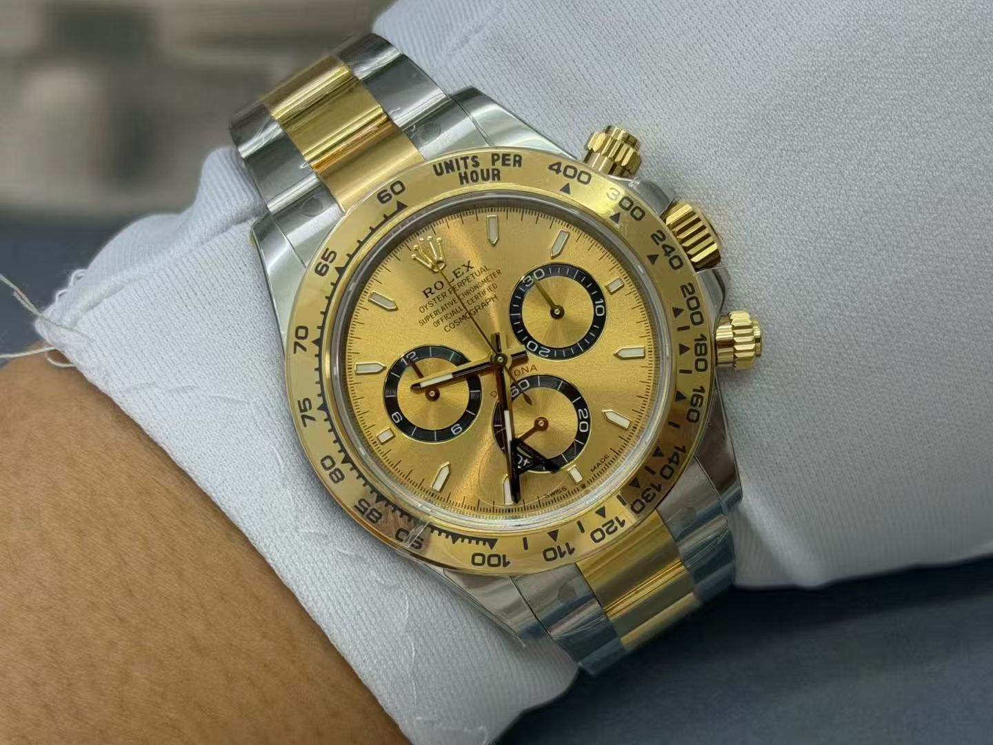 (image for) VSF Rolex Daytona Gain Weight Two Tone Case Golden Dial Super Clone 4131 Movement