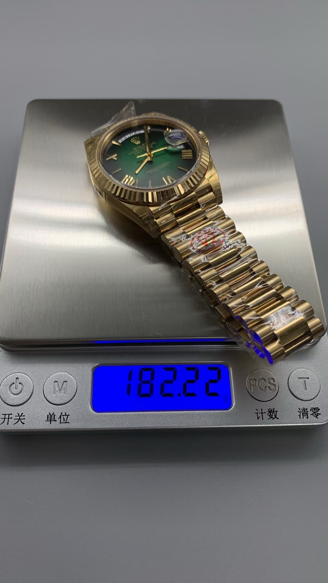 (image for) VSF Rolex Day-Date Gain Weight Yellow Gold Case Ombre Green Super Clone 3255 Movement