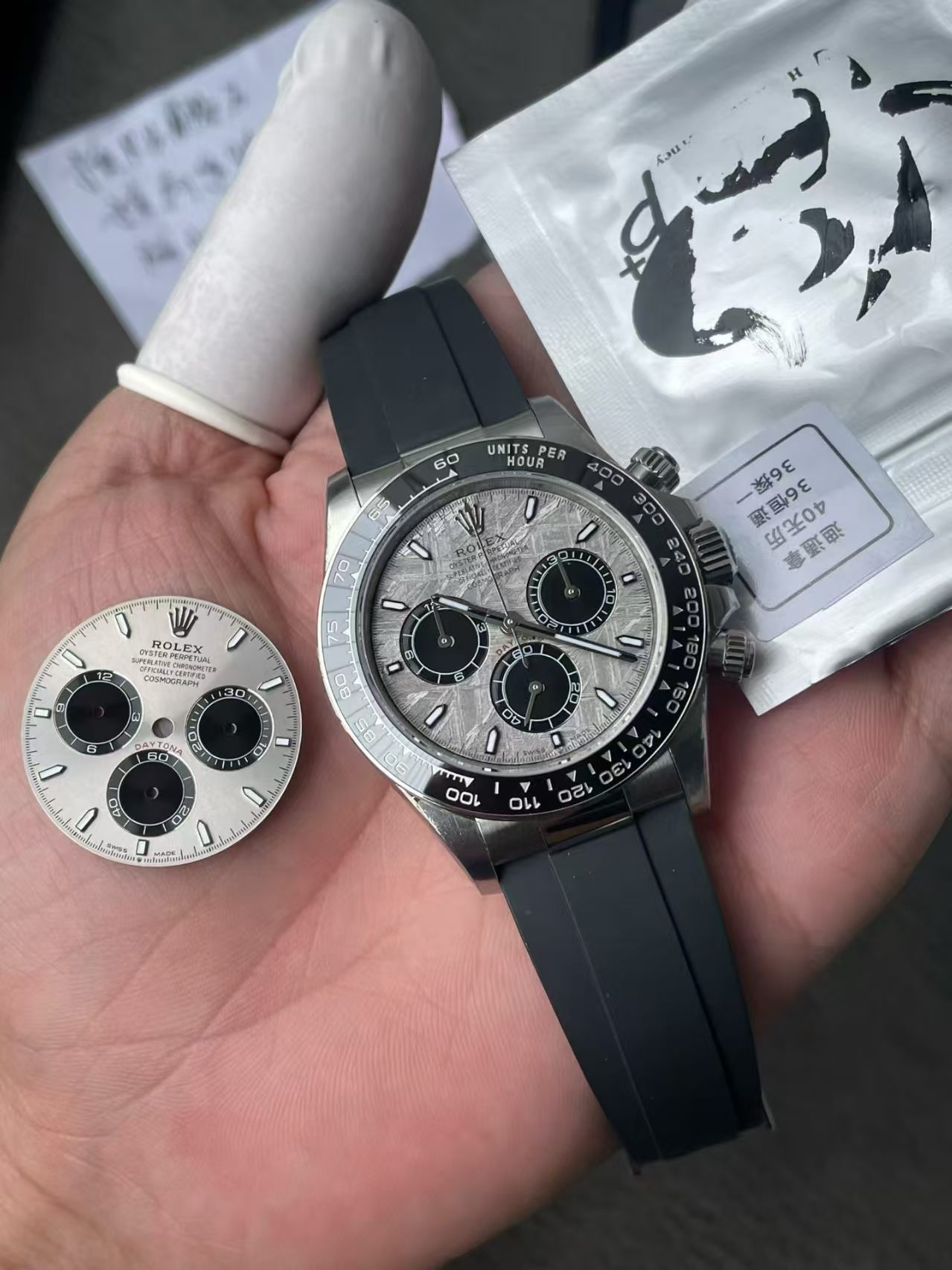 (image for) Rolex Grey Daytona from VS Modified with Meteorite Dial and High Transparent Crystal Super Clone 4131 Movement