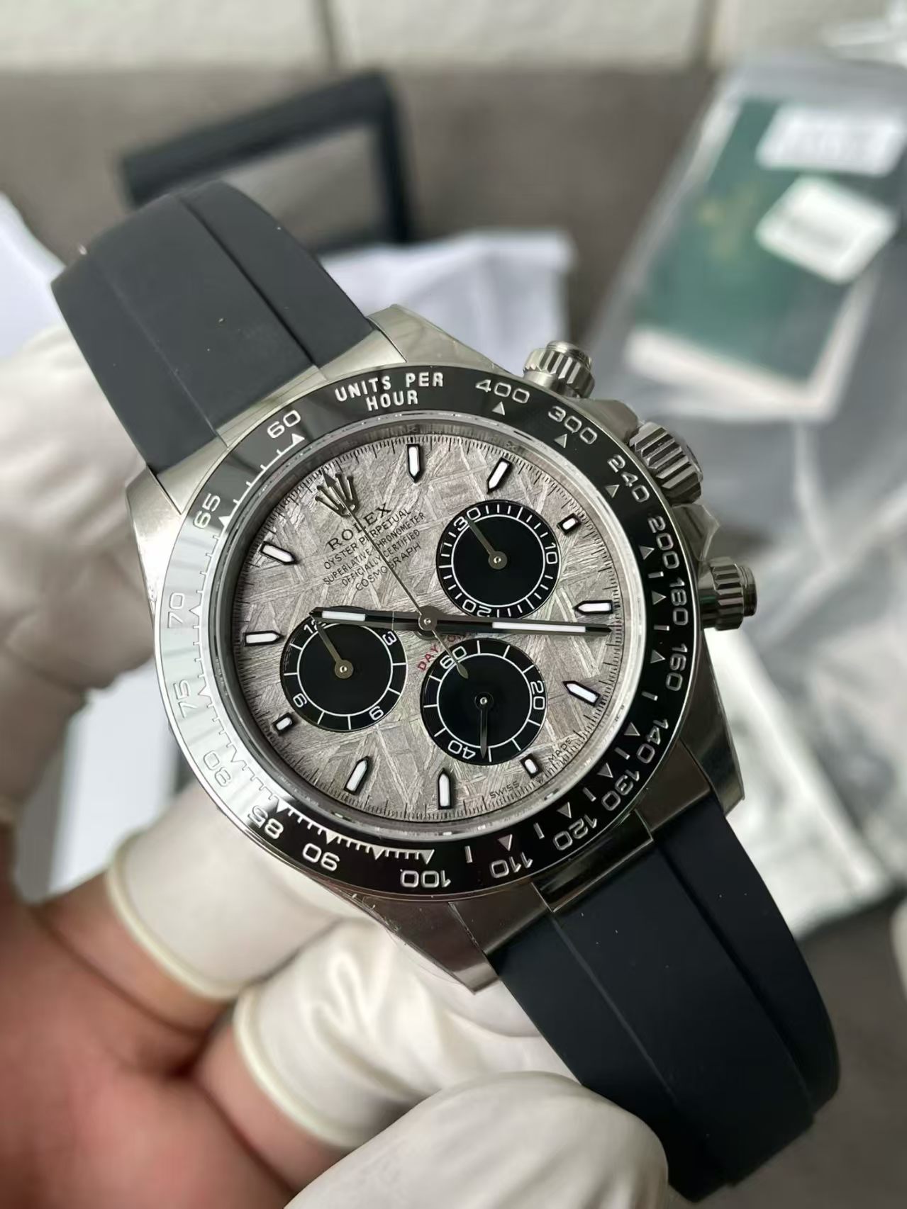 (image for) Rolex Grey Daytona from VS Modified with Meteorite Dial and High Transparent Crystal Super Clone 4131 Movement