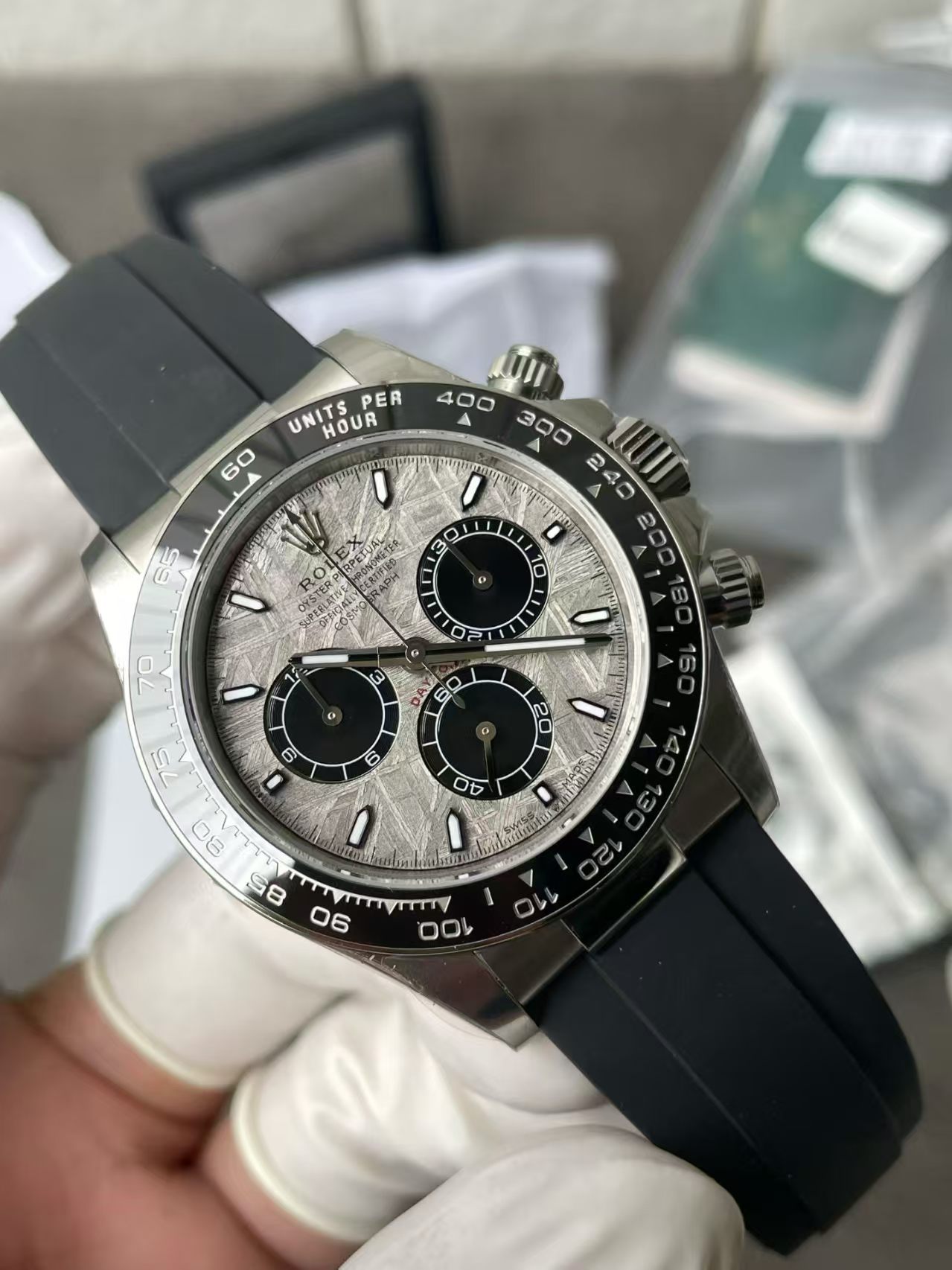 (image for) Rolex Grey Daytona from VS Modified with Meteorite Dial and High Transparent Crystal Super Clone 4131 Movement