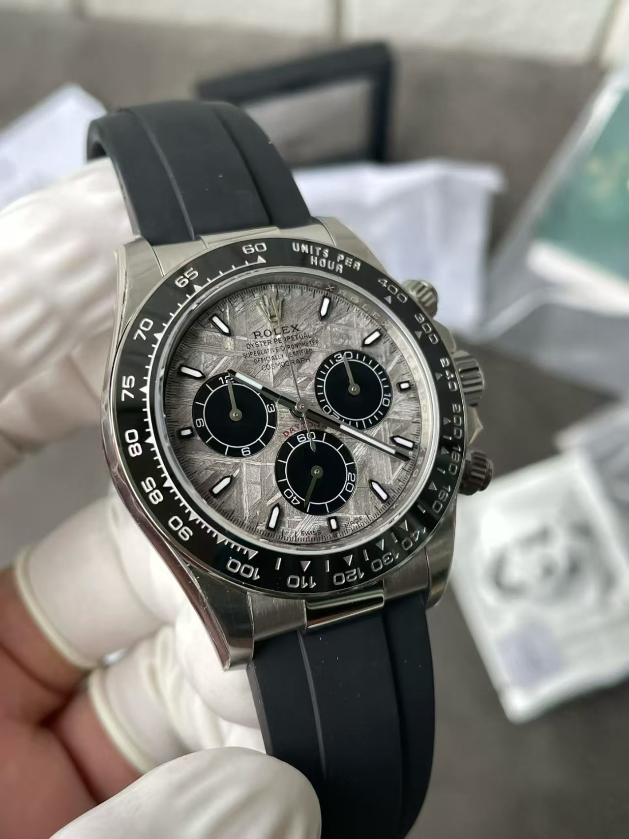 (image for) Rolex Grey Daytona from VS Modified with Meteorite Dial and High Transparent Crystal Super Clone 4131 Movement