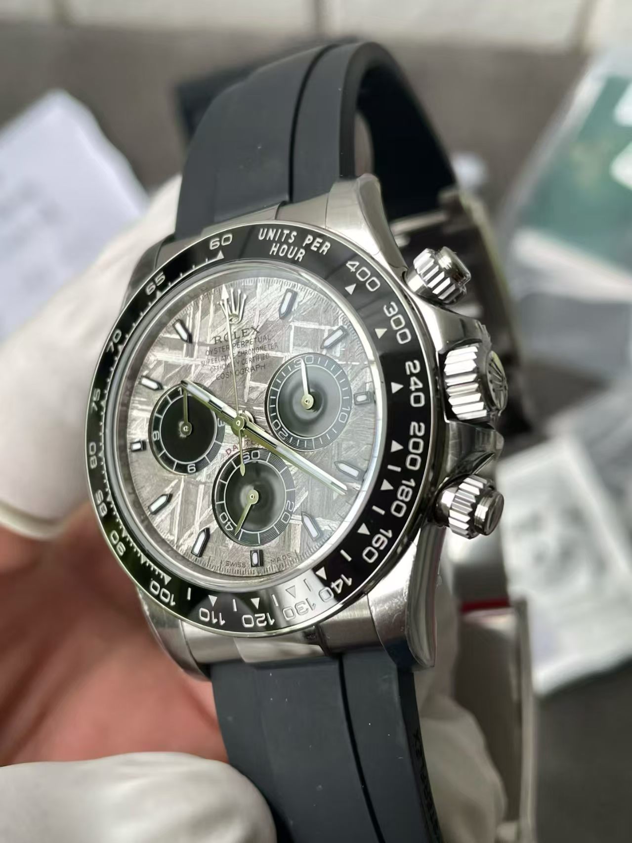 (image for) Rolex Grey Daytona from VS Modified with Meteorite Dial and High Transparent Crystal Super Clone 4131 Movement
