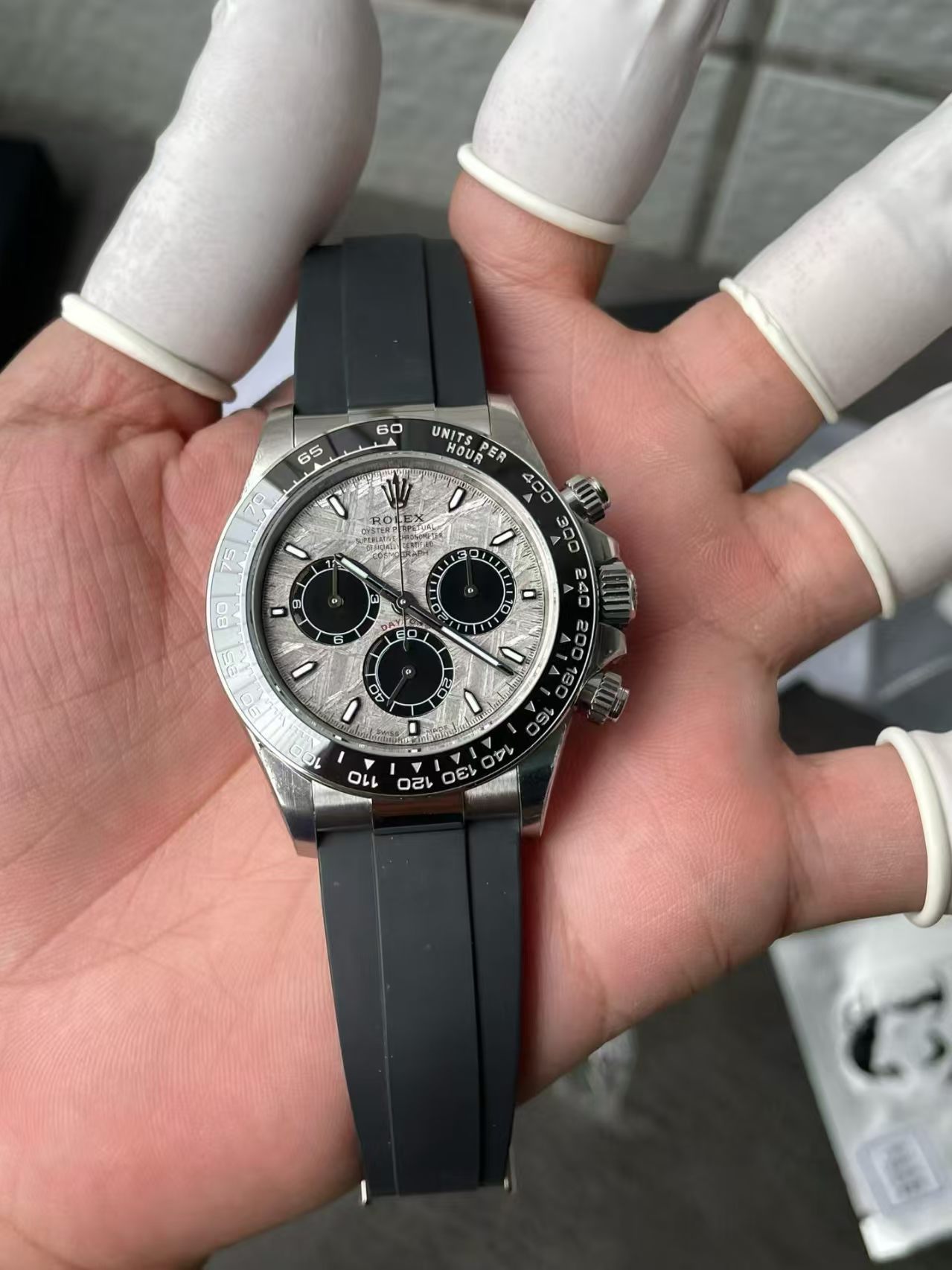 (image for) Rolex Grey Daytona from VS Modified with Meteorite Dial and High Transparent Crystal Super Clone 4131 Movement