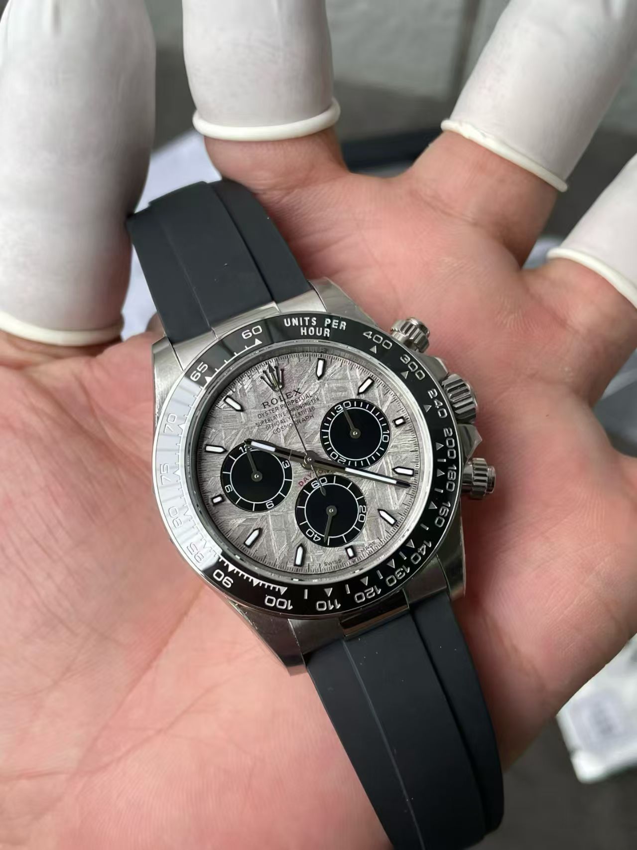 (image for) Rolex Grey Daytona from VS Modified with Meteorite Dial and High Transparent Crystal Super Clone 4131 Movement