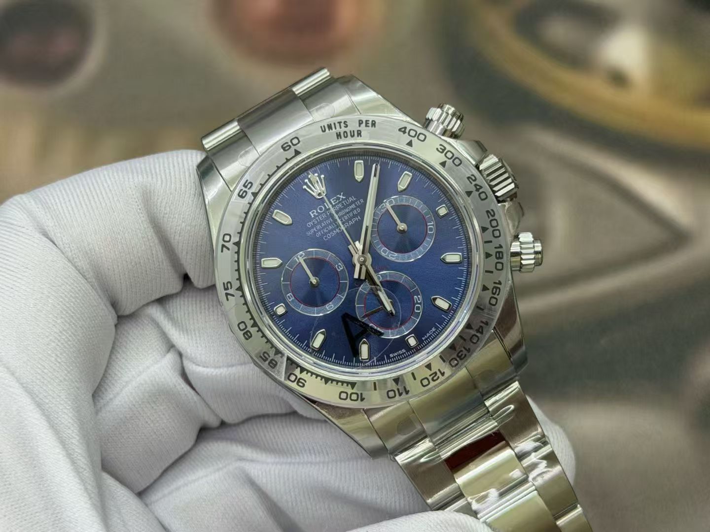 (image for) VSF Rolex Daytona 904L Stainless Steel Case Blue Dial Super Clone 4130 Movement