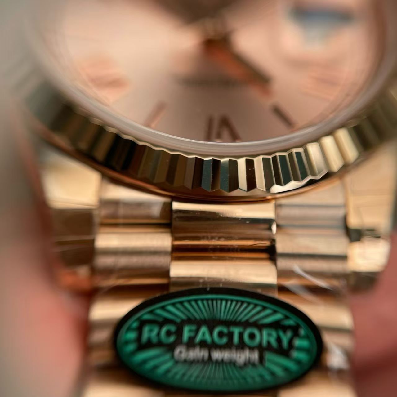 (image for) RCF Rolex Day-Date Gain Weight Rose Gold Case Champagne Dial Super Clone 3255 Movement