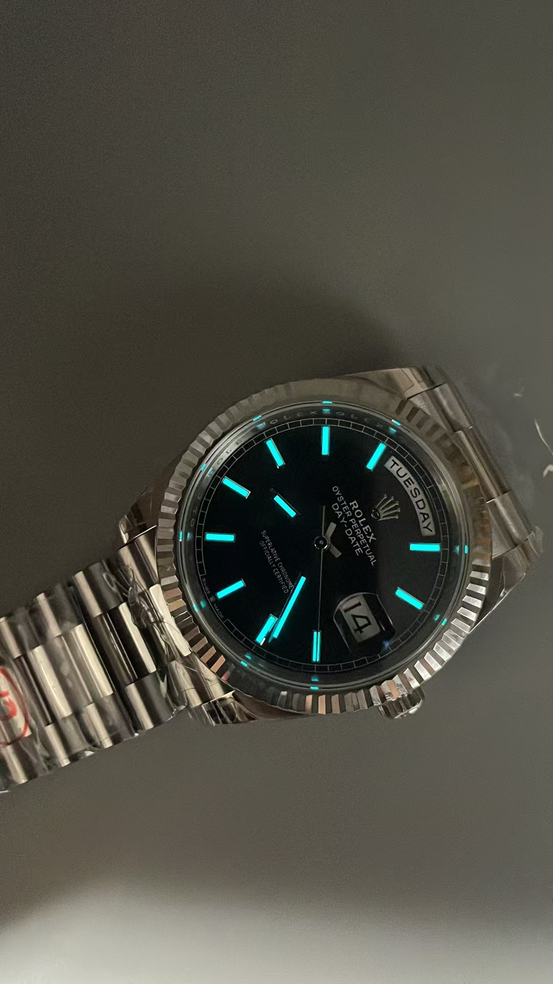 (image for) VSF Rolex Day-Date V2 Gain Weight Stainless Steel Case Black Dial Super Clone 3255 Movement