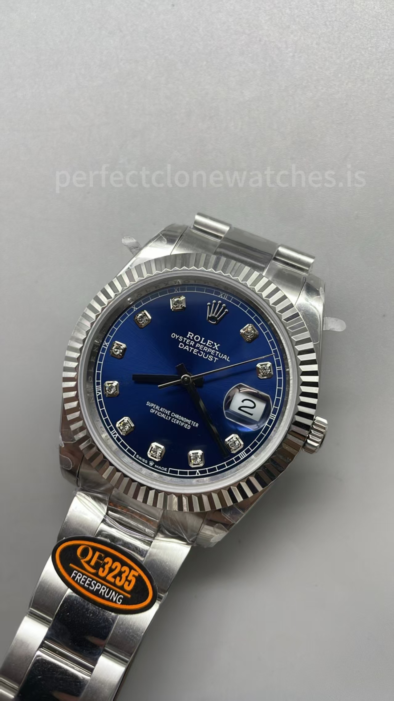 (image for) QF Rolex Datejust II 41mm Blue Diamond Dial Free-Sprung 3235 Movement