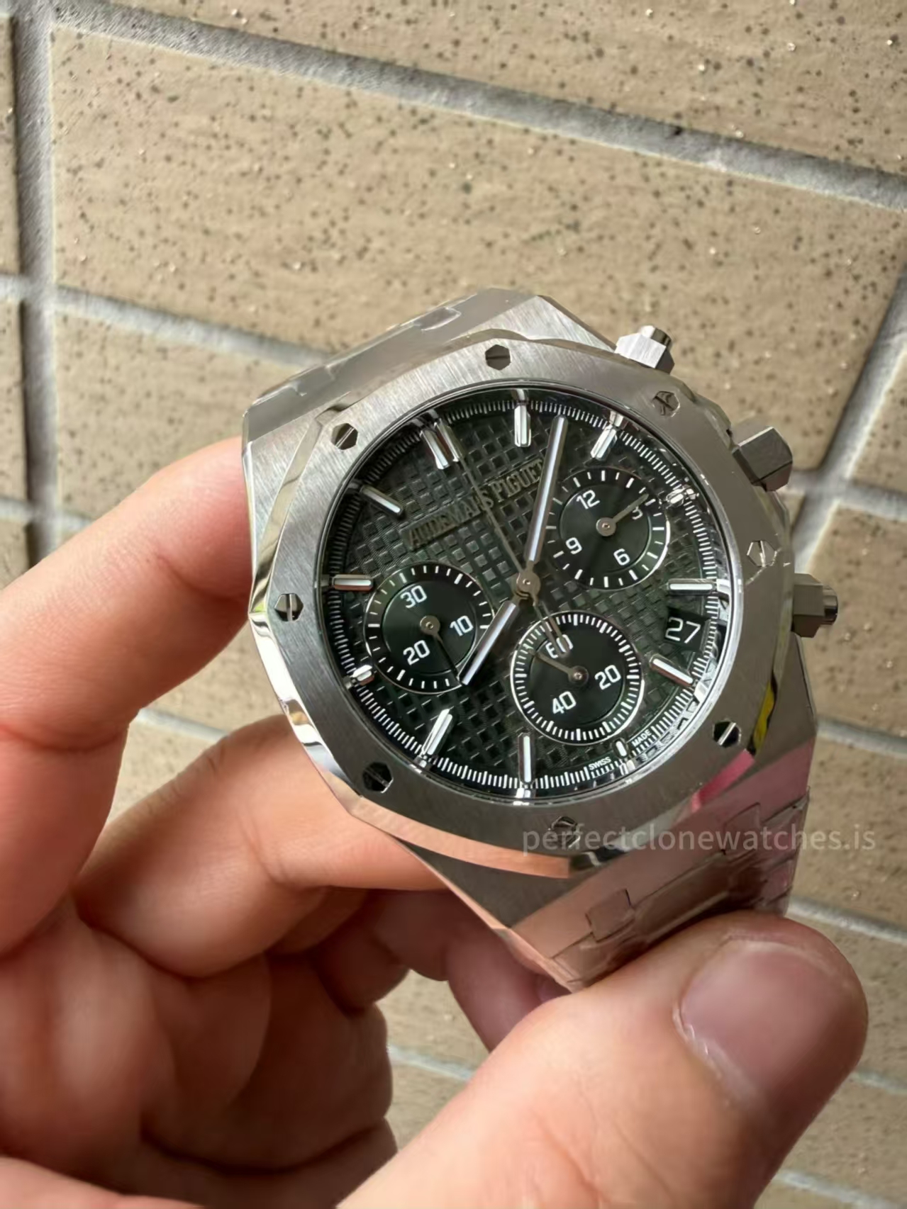 (image for) ZF Audemars Piguet Royal Oak Chrono 26240 Green Dial Super Clone 4401 FlyBack with Free-Sprung Balance