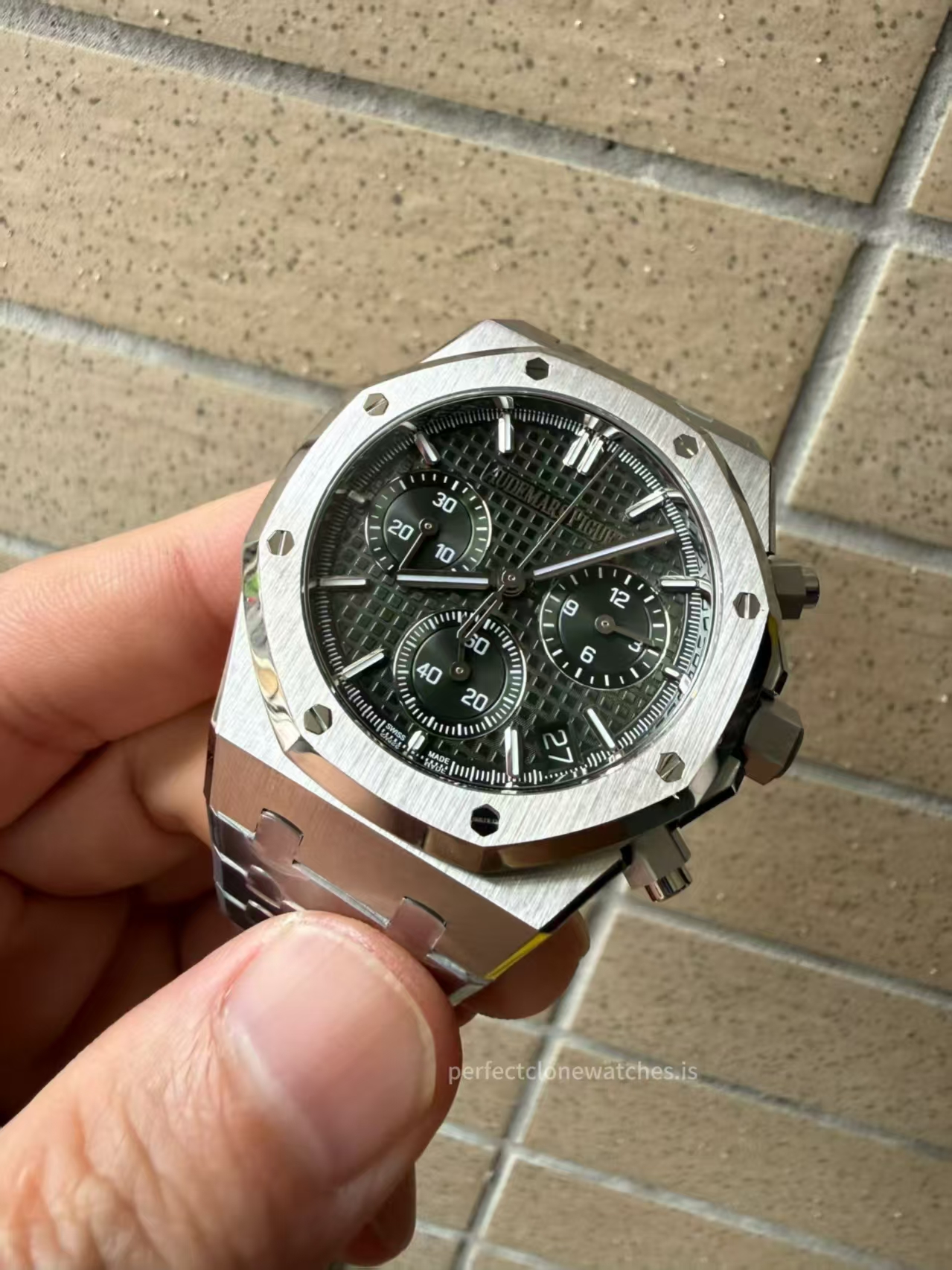 (image for) ZF Audemars Piguet Royal Oak Chrono 26240 Green Dial Super Clone 4401 FlyBack with Free-Sprung Balance