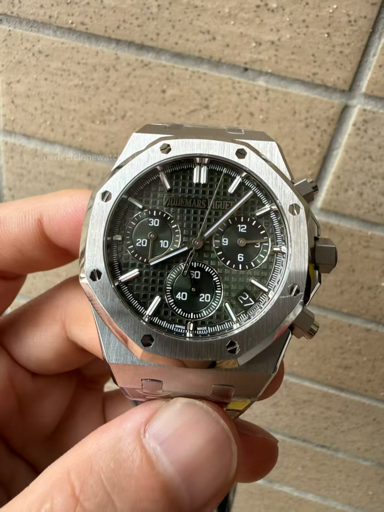 (image for) ZF Audemars Piguet Royal Oak Chrono 26240 Green Dial Super Clone 4401 FlyBack with Free-Sprung Balance