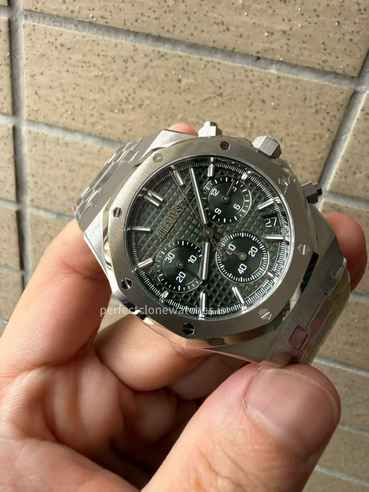 (image for) ZF Audemars Piguet Royal Oak Chrono 26240 Green Dial Super Clone 4401 FlyBack with Free-Sprung Balance