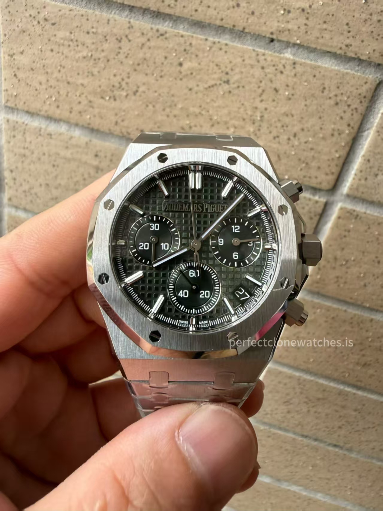 (image for) ZF Audemars Piguet Royal Oak Chrono 26240 Green Dial Super Clone 4401 FlyBack with Free-Sprung Balance