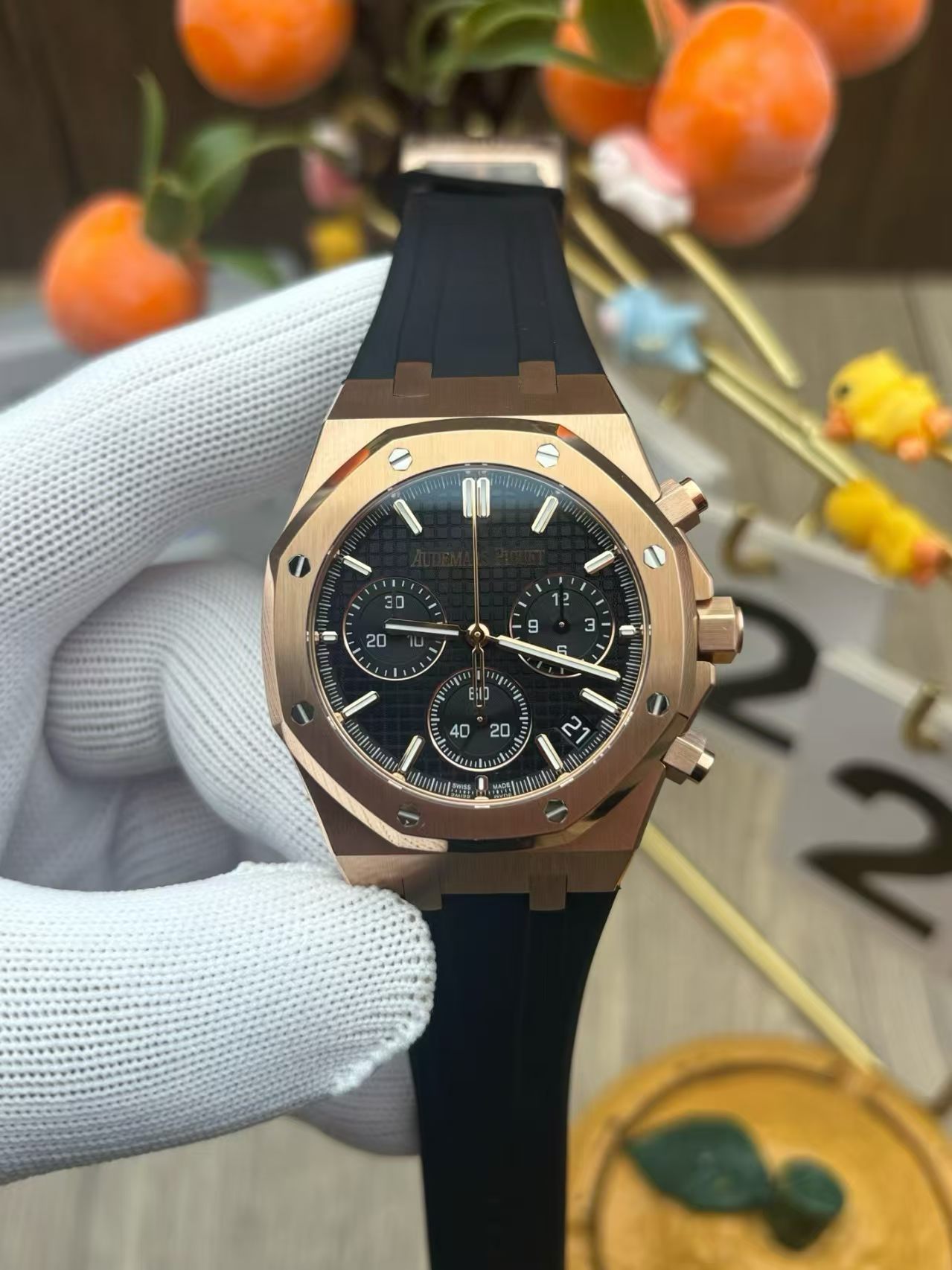 (image for) BLS Factory Replica Audemars Piguet Royal Oak Chrono 26240 Rose Gold 4401 Free-Sprung Movement