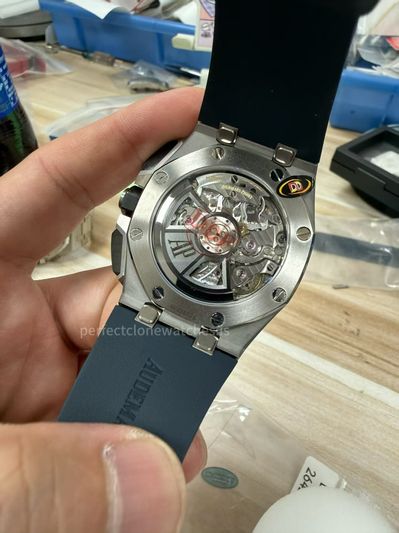 (image for) DDF Audemars Piguet ROO 43mm 26420 Titanium Blue Dial Free Sprung 4401 Flyback Rubber Band