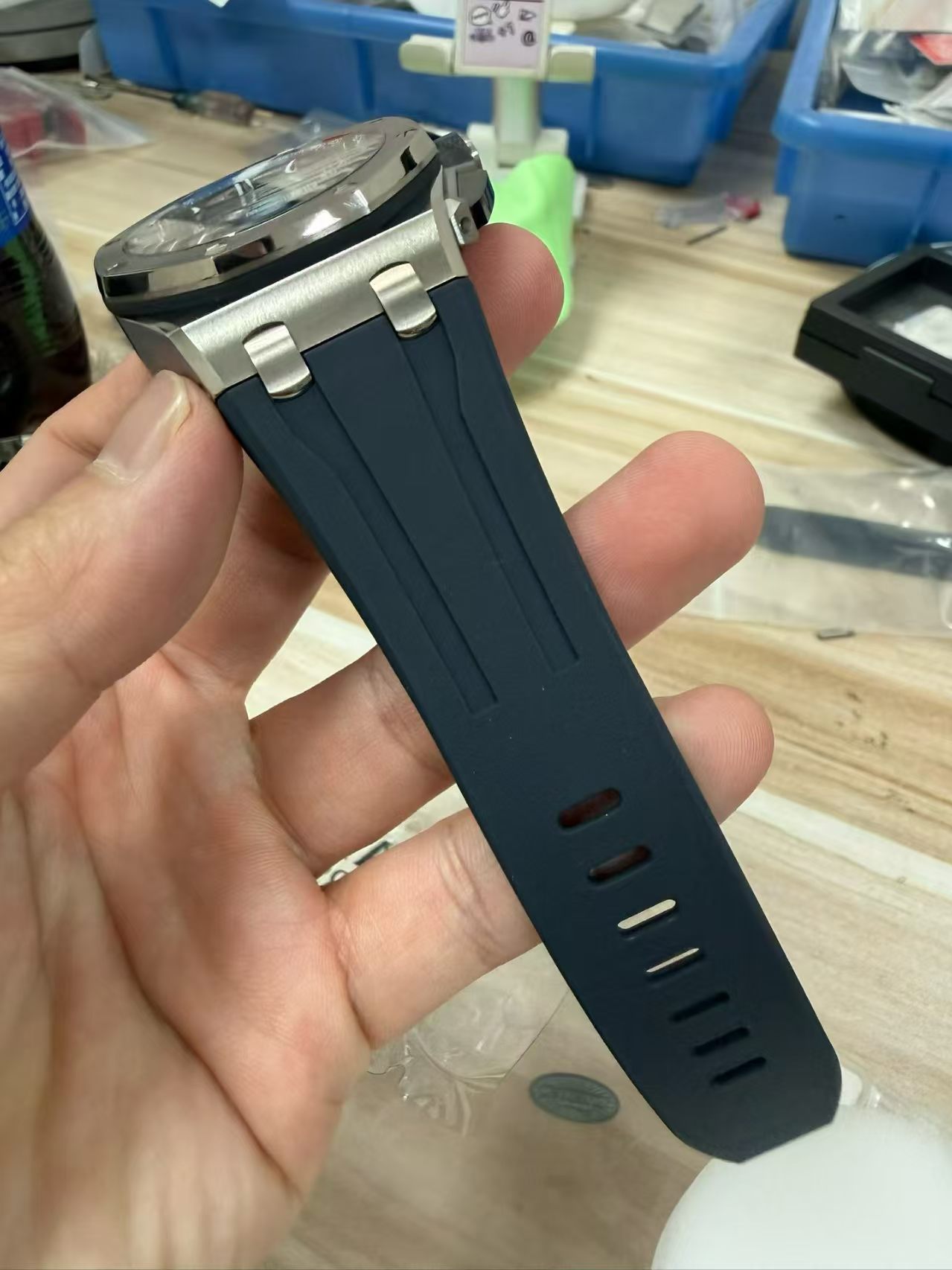 (image for) DDF Audemars Piguet ROO 43mm 26420 Titanium Blue Dial Free Sprung 4401 Flyback Rubber Band